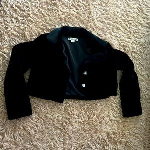 fur jacket with diamond buttons